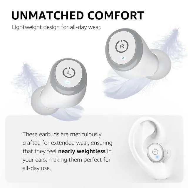 Alt view image 4 of 7 - T10 Wireless Earbuds Bluetooth 5.3 Headphones, App Customize EQ, Ergonomic Design, 55H Playtime, Wireless Charging Case, IPX8 Waterproof Sound in-Ear Headset, New Version