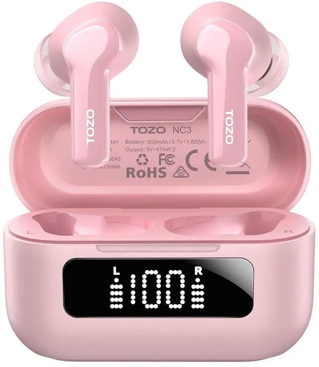 Main image of Hybrid Active Noise Cancelling Wireless Earbuds with 6 Mics AI Clear Call Ear Buds 68H Playtime with LED Display 32 Preset EQs via APP Bluetooth 5.3 IPX8 Waterproof in Ear Headphones