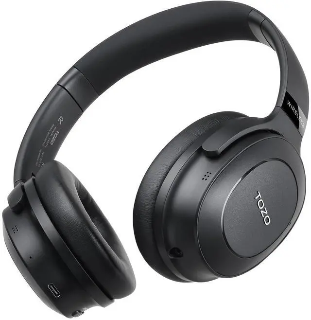Main image of Hybrid Active Noise Cancelling Headphones, Wireless Over Ear Bluetooth Headset, 40H Playtime, Hi-Res Audio Custom EQ via App Deep Bass Comfort Fit Ear Cups, for Home Office Travel Black