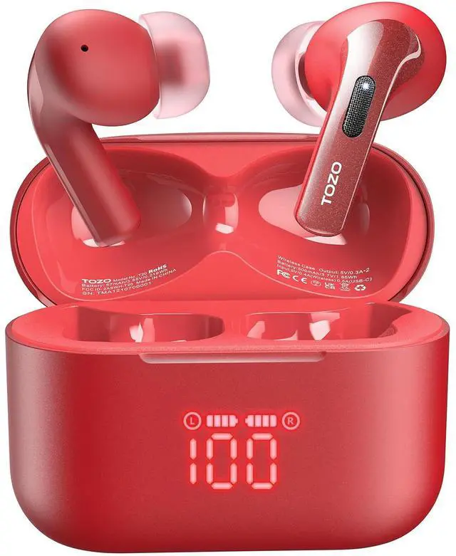 Main image of T20 Wireless Earbuds Bluetooth Headphones 48.5 Hrs Playtime with LED Digital Display, IPX8 Waterproof, Dual Mic Call Noise Cancelling 10mm Broad Range Speakers with Wireless Charging Case