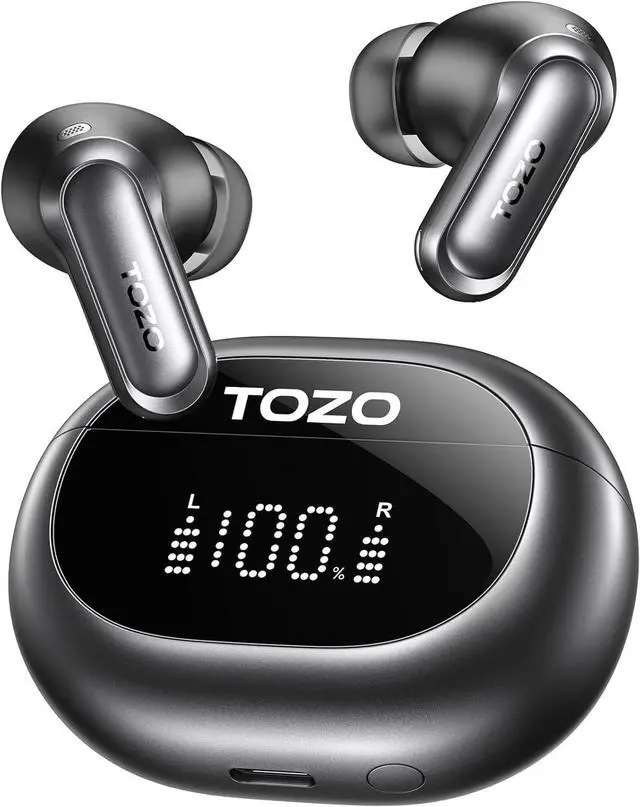 Main image of NC20 Active Noise Cancelling Wireless Earbuds, LDAC Hi-Res Sound Bluetooth Headphones, 6 Mics AI Call Ear Buds 80H Playtime, Dual Pairing, 32 EQ via App, IPX8 Waterproof, Wireless Charging Case
