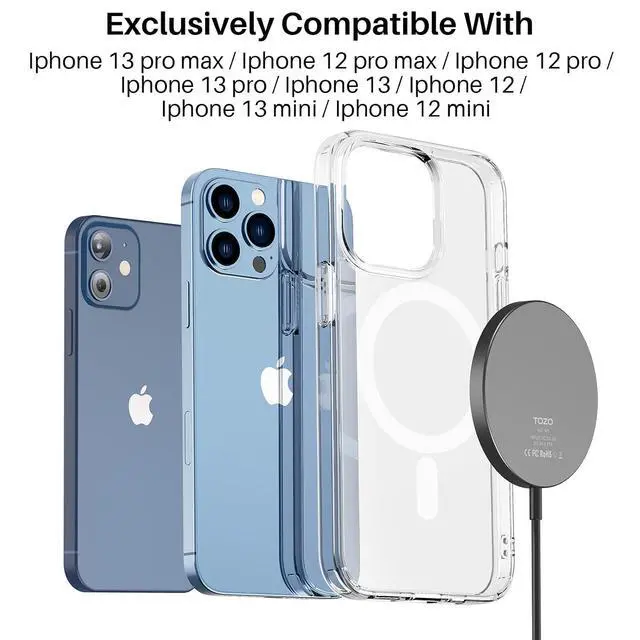 Alt view image 3 of 7 - 2025 Upgraded W6 Wireless Magnetic Charger, 15W Max Fast Wireless Charging Pad Compatible with iPhone 16/16 Plus/16 Pro Max /15/14/13/SE/12 Series, Samsung Galaxy S24/S23/S22 Series