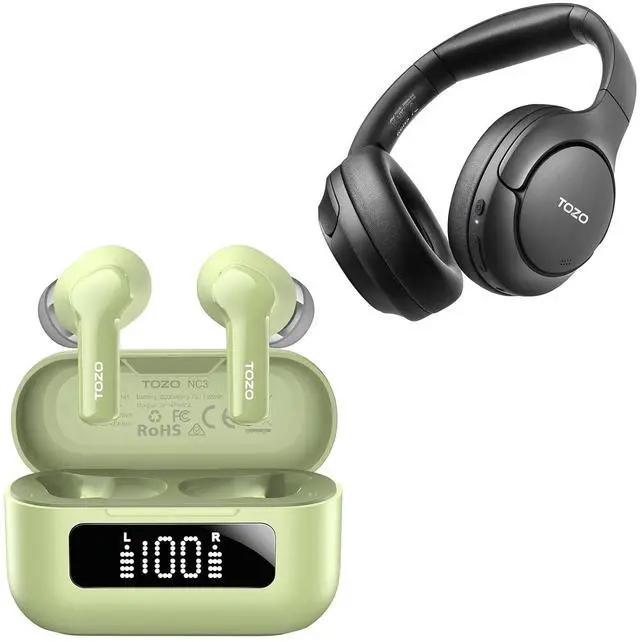 Main image of Hybrid Active Noise Cancelling Wireless Earbuds HT2 ANC Wireless Over Ear Bluetooth Headset