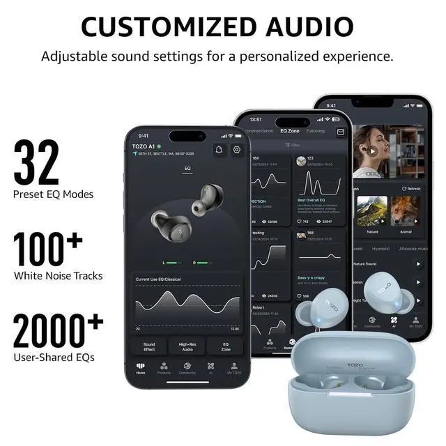 Alt view image 5 of 7 - A1 Wireless Earbuds Bluetooth 5.3 Light Weight in Ear PA1 Bluetooth Speaker with 20W Stereo Sound