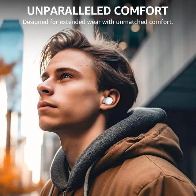 Alt view image 5 of 7 - T6 Wireless Earbuds, IPX8 Waterproof Ear Buds NC3 Hybrid Active Noise Cancelling Wireless Earbuds