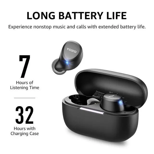 Alt view image 3 of 6 - A1 Wireless Earbuds Bluetooth 5.3 Light Weight in Ear Hybrid Active Noise Cancelling Wireless Earbuds