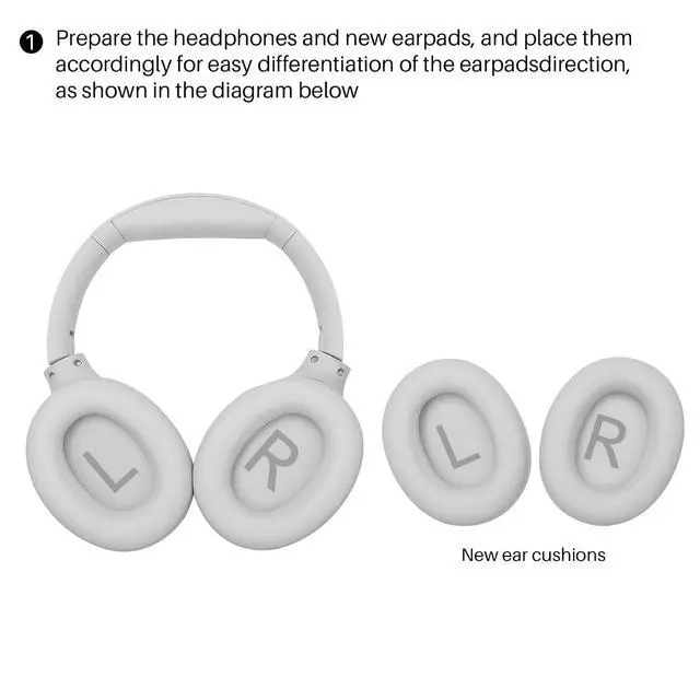 Alt view image 5 of 6 - HT2 Hybrid Active Noise Cancelling Headphones+Replacement Earpads Cushion, Softer Protein Leather Ear Cover