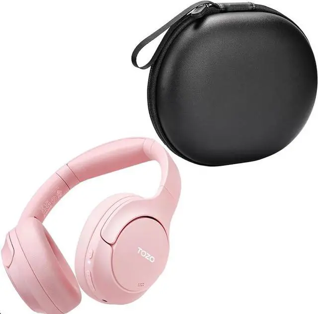 Main image of HT2 Hybrid Active Noise Cancelling Headphones+Headphone Case Cover Water and Dust Resistant, Faux Leather Storage Bag