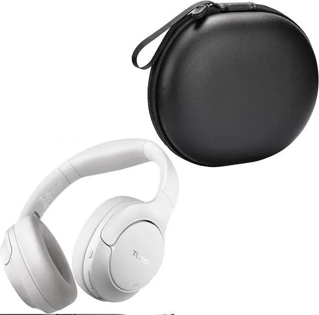 Main image of HT2 Hybrid Active Noise Cancelling Headphones+ Headphone Case Cover Water and Dust Resistant, Faux Leather Storage Bag