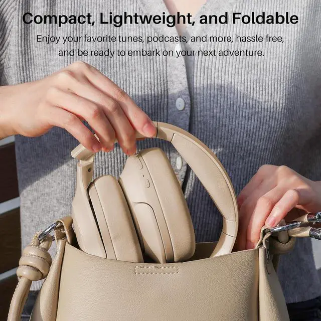 Alt view image 2 of 6 - HT2 Hybrid Active Noise Cancelling Headphones Wireless Over Ear Bluetooth Headset, PE1 Portable Bluetooth Speakers with Adjustable Carabiner, Mini Bluetooth Wireless Shower Speaker