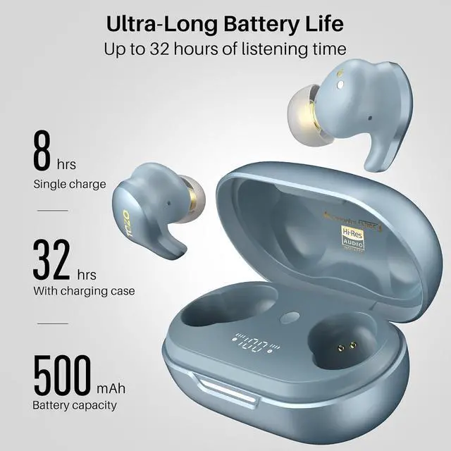 Alt view image 7 of 7 - Golden X1 Wireless Earbuds Galaxy Blue/Black Golden X1 Wireless Earbuds Blue