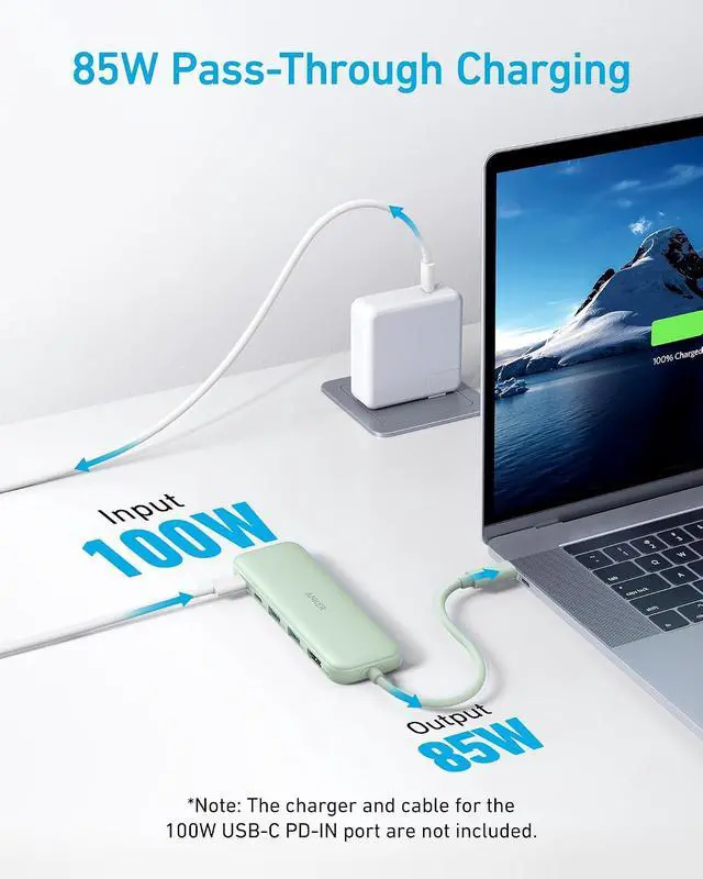 Alt view image 3 of 6 - USB C Hub, 5-in-1 USBC to HDMI Hub with 4K Display, 5Gbps USB-C and 2 5Gbps USB-A Data Ports for MacBook Pro, MacBook Air, Dell XPS, Lenovo Thinkpad, HP Laptops and More (Green)