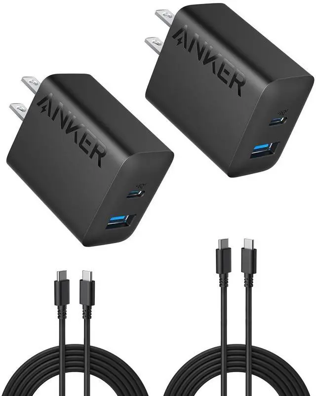 Main image of iPhone Charger, 2-Pack 20W Fast USB C Charger Block, Type C Charger Fast Charging for iPhone 17/17 Pro Max/16 Series/iPad Pro and More (Black, 2 Pack & 2 Cable)