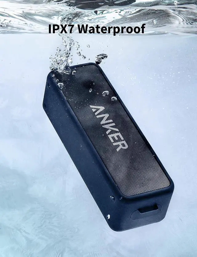Alt view image 2 of 5 - Soundcore 2 Portable Bluetooth Speaker with Stereo Sound, Bluetooth 5, Bassup, IPX7 Waterproof, 24-Hour Playtime, Wireless, Speaker for Home, Outdoors, Travel- Navy Blue