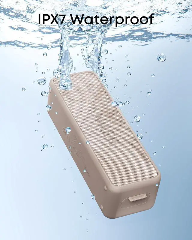 Alt view image 2 of 6 - Soundcore 2 Portable Bluetooth Speaker with Stereo Sound, Bluetooth 5, Bassup, IPX7 Waterproof, 24-Hour Playtime, Wireless, Speaker for Home, Outdoors, Travel