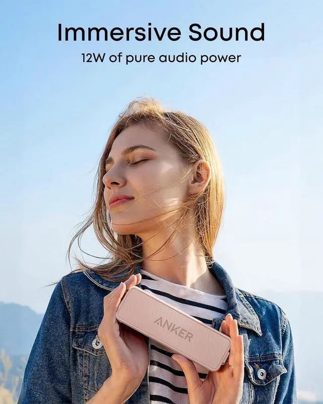 Alt view image 3 of 7 - Soundcore 2 Portable Bluetooth Speaker with Stereo Sound, Bluetooth 5, Bassup, IPX7 Waterproof, 24-Hour Playtime, Wireless, Speaker for Home, Outdoors, Travel