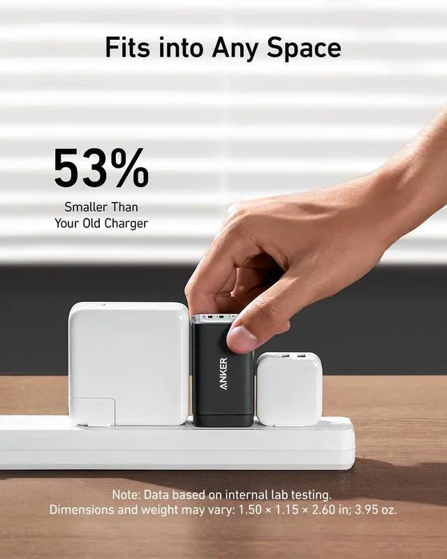 Alt view image 4 of 7 - Phone Charger, 65W 3-Port Fast Compact Foldable USB C Charger Block, Type C Charger Fast Charging for MacBook Pro/Air, iPad Pro, Galaxy S20, Dell XPS 13, Note 20/10+, iPhone 17 Series, and More