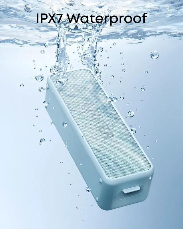 Alt view image 2 of 6 - Soundcore 2 Portable Bluetooth Speaker with Stereo Sound, Bluetooth 5, Bassup, IPX7 Waterproof, 24-Hour Playtime, Wireless, Speaker for Home, Outdoors, Travel