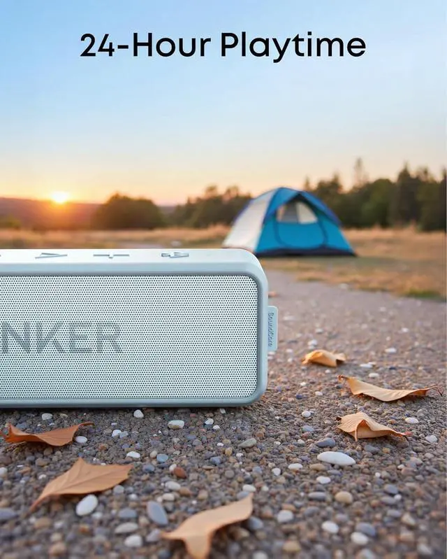 Alt view image 5 of 6 - Soundcore 2 Portable Bluetooth Speaker with Stereo Sound, Bluetooth 5, Bassup, IPX7 Waterproof, 24-Hour Playtime, Wireless, Speaker for Home, Outdoors, Travel