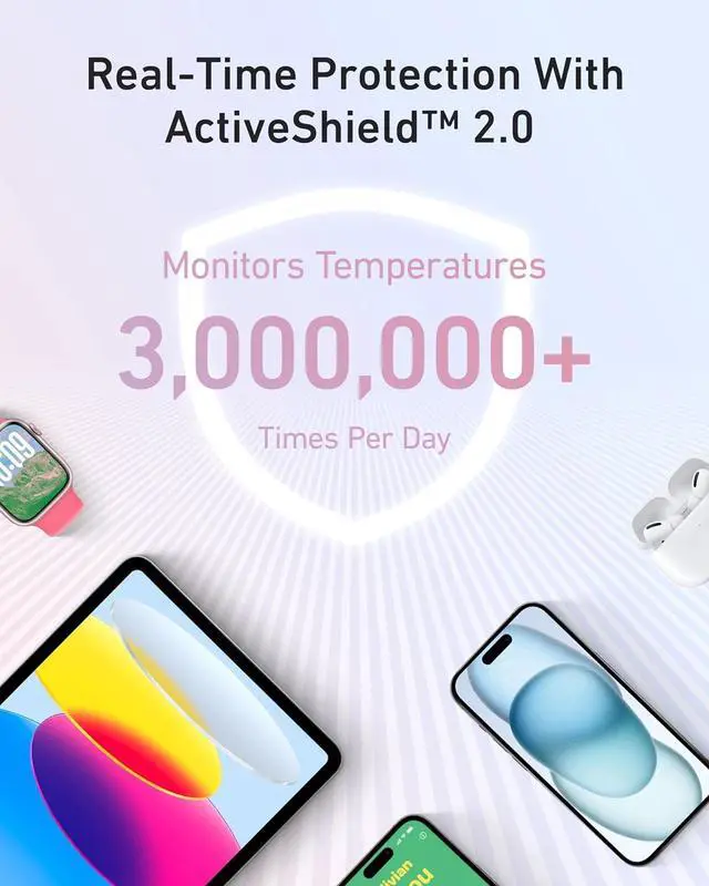 Alt view image 6 of 7 - Zolo Power Bank (2025 Upgraded Version), 20,000mAh 30W High-Speed Portable Charger with Built-in USB-C Cable, Battery Pack for iPhone 17/16 / 15 Series, Galaxy, and More