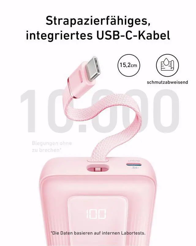 Alt view image 5 of 7 - Zolo Power Bank (2025 Upgraded Version), 20,000mAh 30W High-Speed Portable Charger with Built-in USB-C Cable, Battery Pack for iPhone 17/16 / 15 Series, Galaxy, and More