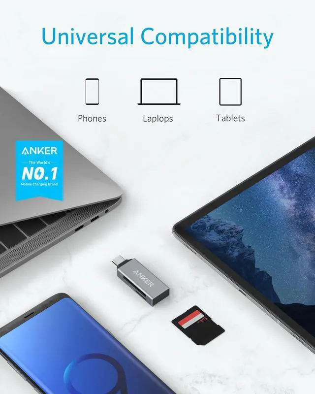 Alt view image 2 of 7 - SD Card Reader, 2-in-1 USB C Memory Card Reader for Digital Camera SD Card Viewer with Dual Slot for SDXC, SDHC, SD, MMC, RS-MMC, Micro SDXC,MicroSD, Micro SDHC Card, and UHS-I Cards