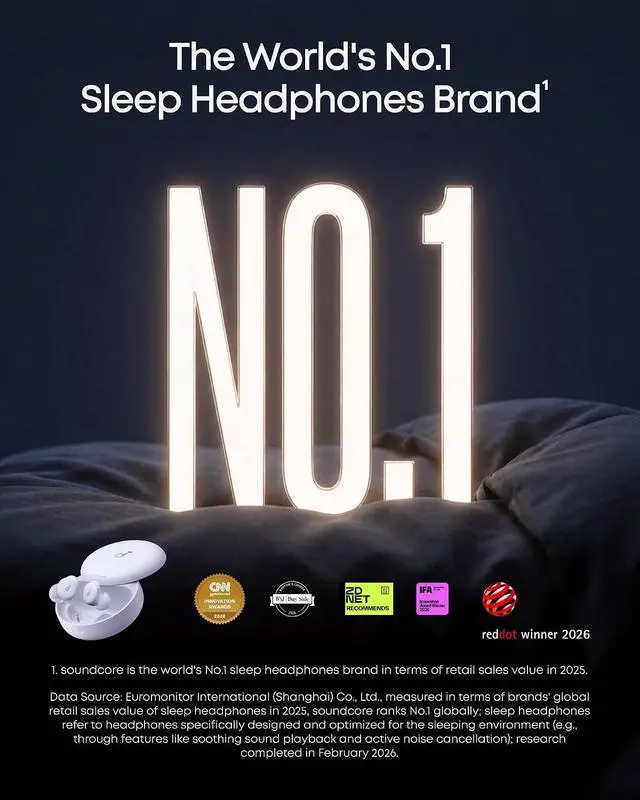 Alt view image 2 of 7 - Soundcore Sleep A30 Special by Anker, Sleep Earbuds, ANC, Passive Isolation, Snore Masking Sleep Headphones, Extensive Sleep Audio, Ultra Comfort for Side Sleepers, 8-10H Playtime