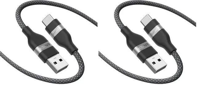 Main image of Car Carplay Cable for iPhone 17 16 Pro Max Plus, Upcycled Braided USB A to USB C Car Charger Cord for Samsung Note20 and More (6FT, Black) (Pack of 2)