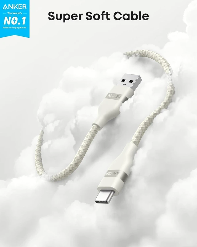 Alt view image 2 of 7 - Car Carplay Cable for iPhone 17 16 Pro Max Plus, Upcycled Braided USB A to USB C Car Charger Cord for Samsung Note20 and More (3FT,White)