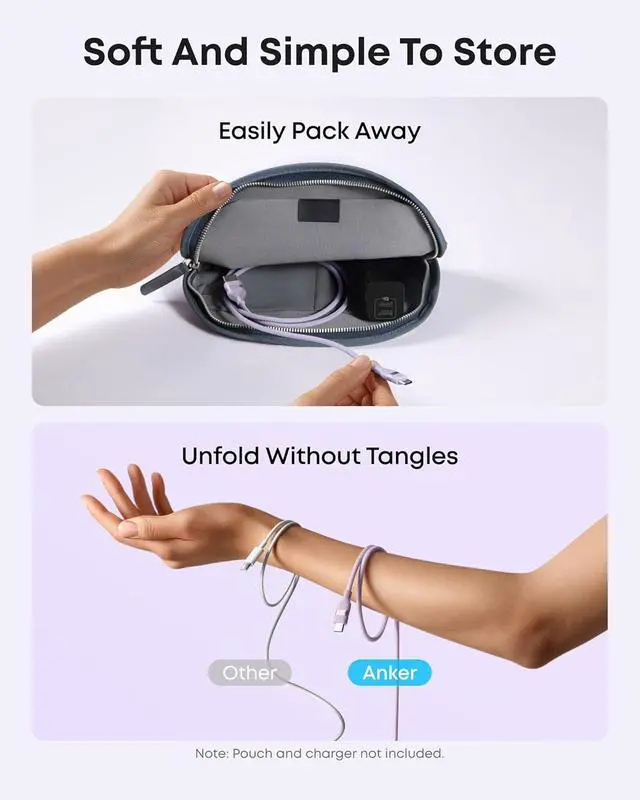 Alt view image 3 of 7 - Car Carplay Cable for iPhone 17 16 Pro Max Plus, Upcycled Braided USB A to USB C Car Charger Cord for Samsung Note20 and More (6FT,Violet)