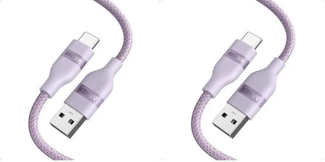Main image of Car Carplay Cable for iPhone 17 16 Pro Max Plus, Upcycled Braided USB A to USB C Car Charger Cord for Samsung Note20 and More (3FT,Violet) (Pack of 2)