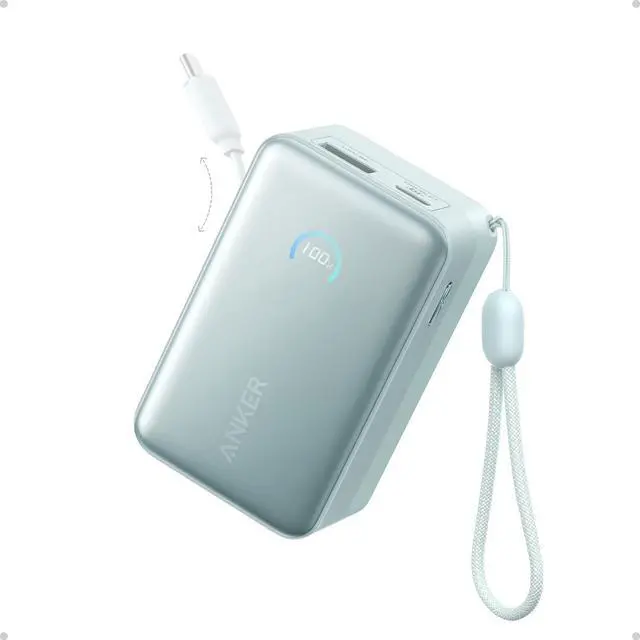 Main image of Nano Portable Charger, 45W 10000mAh with 2.3 ft Retractable Cable, Compact Power Bank, Travel Essential Phone Battery Pack for iPhone 17/16 Series, iPad, Galaxy, Pixel, and More
