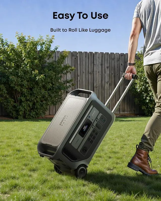 Alt view image 7 of 7 - SOLIX F3000 Portable Power Station with 400W Solar Panel, 3,072Wh,6,000W Recharging, Solar Generator for Home Use, Expandable to 24kWh, For Outages, Camping, RVs, and Emergencies