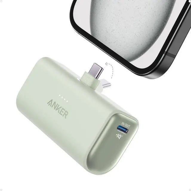 Main image of Portable Charger, Nano Power Bank with Built-in USB C Connector, 5,000mAh Portable Charger 22.5W, for iPhone 17/16/15 Series, Samsung S22/23 Series, iPad Pro/Air, AirPods, and More