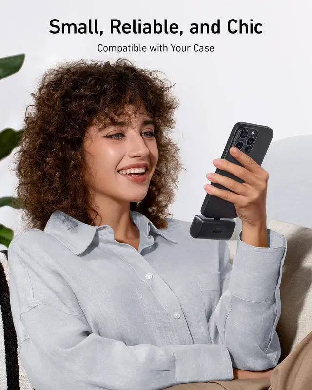 Alt view image 4 of 6 - Portable Charger, Nano Power Bank with Built-in USB C Connector, 5,000mAh Portable Charger 22.5W, for iPhone 17/16/15 Series, Samsung S22/23 Series, iPad Pro/Air, AirPods, and More