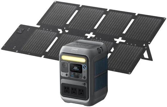 Main image of Solar Generator SOLIX C300 with 60W Solar Panel, 288Wh Portable Power Station, 300W (600W Surge), LiFePO4 Battery, 140W Two-Way Fast Charging, for Outdoor Camping, Traveling, and Emergencies