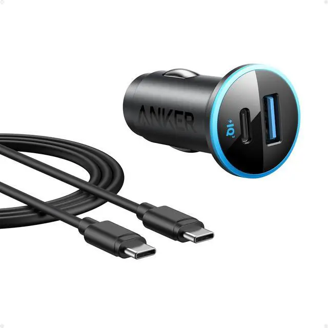 Main image of 323 USB-C Car Charger Adapter, 52.5W Cigarette Lighter Charger with 30W PowerIQ 3.0 Fast Charging for iPhone 17/16/15/14/13/12 Series, Galaxy S25/24, Pixel (Car Charger + USB-C Cable)
