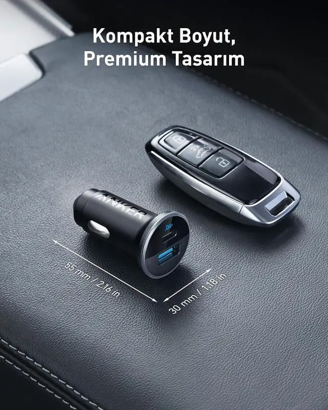 Alt view image 3 of 7 - 323 USB-C Car Charger Adapter, 52.5W Cigarette Lighter Charger with 30W PowerIQ 3.0 Fast Charging for iPhone 17/16/15/14/13/12 Series, Galaxy S25/24, Pixel (Car Charger + USB-C Cable)