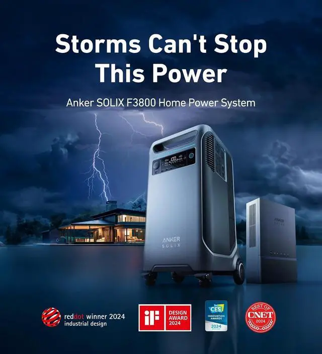 Alt view image 7 of 7 - SOLIX F3800 Portable Power Station with Protective Cover, 3840Wh LiFePO4 Batteries, Ultra-High 6000W AC Output, Solar Generator for Home Backup, RVs, Emergencies, Power Outages, Outdoor Camping