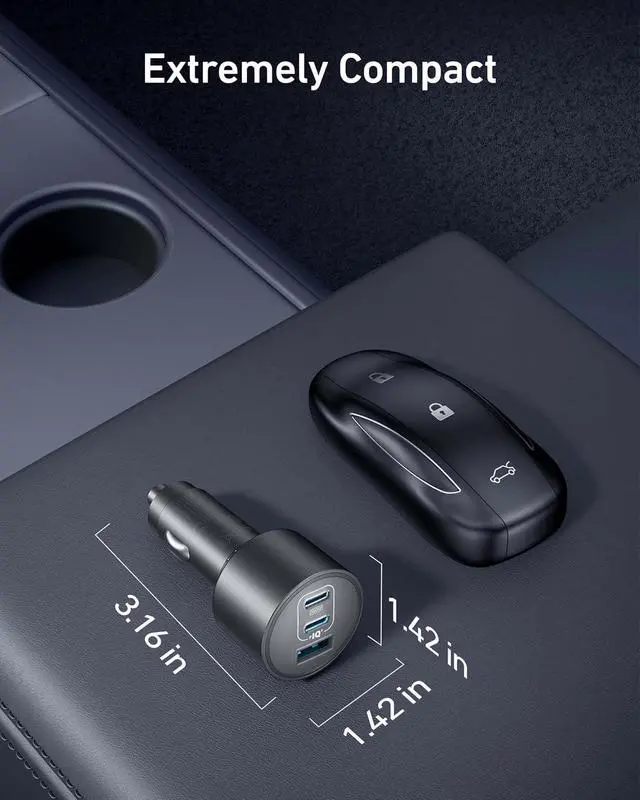 Alt view image 6 of 7 - iPhone 17 USB-C Car Charger, 167.5W Max 3-Port Ultra-Compact Type-C Fast Car Charger for MacBook Pro/Air, iPhone 17/16/15 Series, Samsung S25/S26, iPad Pro, AirPods and More