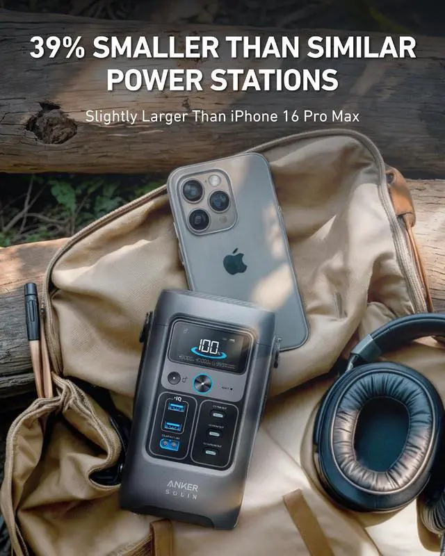 Alt view image 4 of 7 - SOLIX C200 DC Power Bank Station and 60W Solar Panel, 192Wh Portable Power Station, LiFePO4 Battery, 200W Solar Generator, For Outdoor, Camping, Traveling, and Emergencies