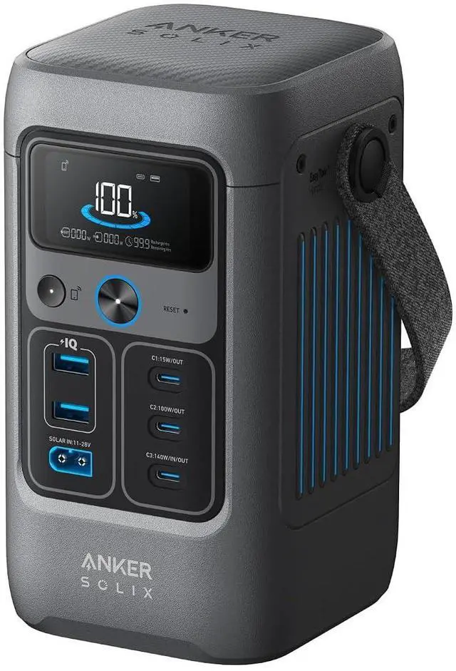 Main image of SOLIX C200 DC Power Bank Station, 192Wh Portable Power Station, LiFePO4 Battery, 200W Solar Generator, for Outdoor Camping, Traveling, and Emergencies (No Wall Charger Included)
