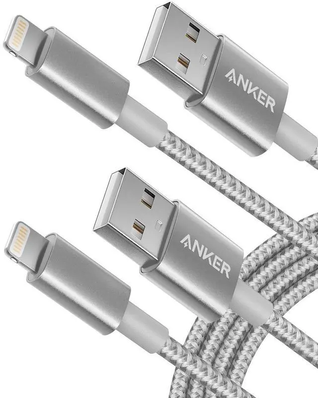 Main image of USB A to Lightning Cable(6FT, 2Pack), MFi Certified Nylon USB to Lightning Cord for iPhone 14/13/12/11 Pro/11/XS MAX/XR/8/7/6s Plus Cable(Silver)