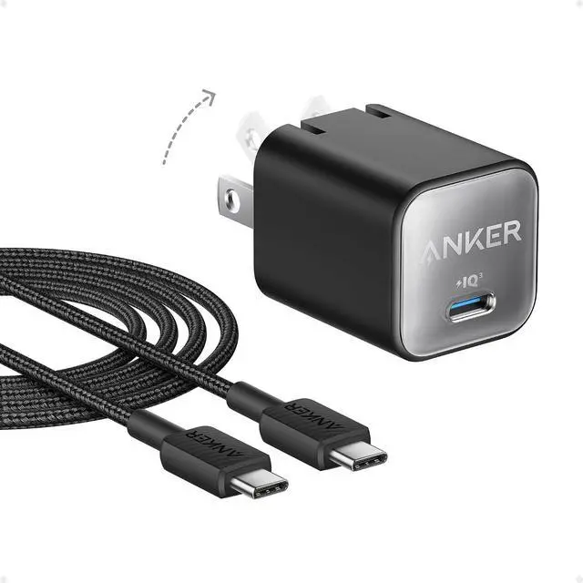 Main image of Nano Phone Charger, USB C GaN Charger 30W, PIQ 3.0 Foldable PPS Fast Charger USB C for iPhone 17/16 and More Series, Galaxy, iPad, Compatible with MagSafe