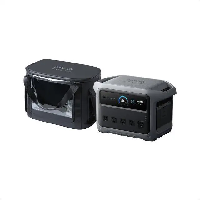 Main image of SOLIX C1000 Gen 2 Portable Power Station with Water Resistant Bag, 2,000W (Peak 3,000W) Solar Generator, Full Charge in 49 Min, 1024wh LiFePO4 Battery for Home Backup, Power Outages, and Camping