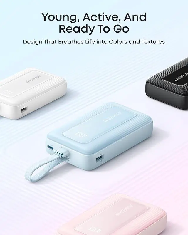 Alt view image 7 of 7 - Zolo Power Bank, 20,000mAh 45W Max Fast Portable Charger with Built-in USB-C Cable, USB C&A, 40W Battery Pack for iPhone 17 Series, MacBook, Samsung, and More (Charger Not Included)