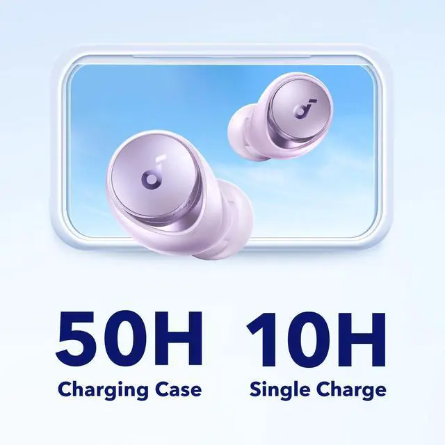 Alt view image 4 of 7 - Soundcore by Anker Space A40 Auto-Adjustable Active Noise Cancelling Wireless Earbuds, Reduce Noise by Up to 98%, 50H Playtime, Hi-Res Sound, Comfortable Fit, App Customization, Wireless Charge