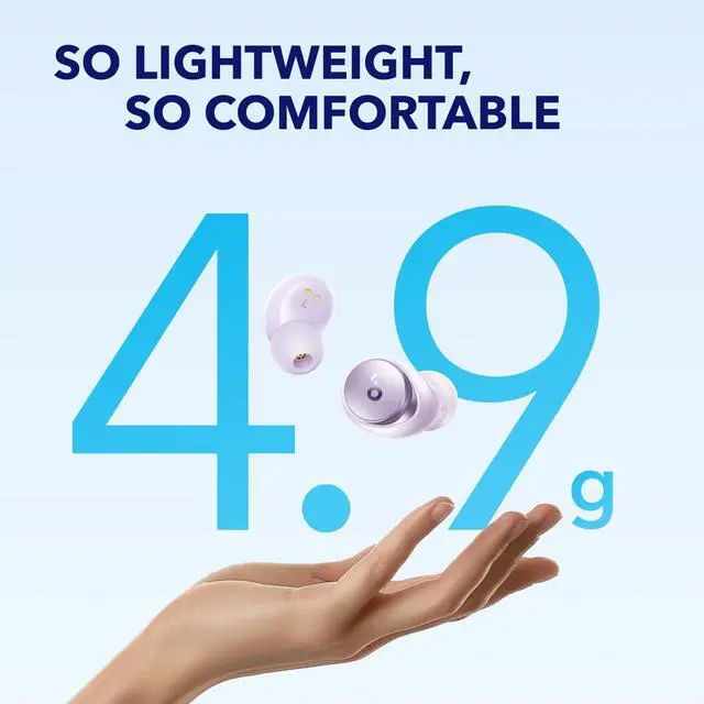 Alt view image 6 of 7 - Soundcore by Anker Space A40 Auto-Adjustable Active Noise Cancelling Wireless Earbuds, Reduce Noise by Up to 98%, 50H Playtime, Hi-Res Sound, Comfortable Fit, App Customization, Wireless Charge