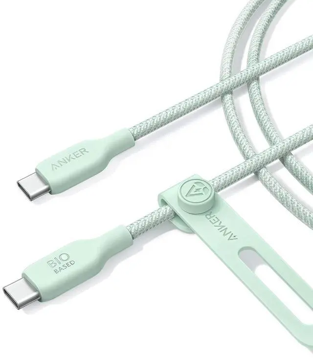 Main image of USB C Cable, 240W Bio-Braided Type C Fast Charge Cord for iPhone 17 Series, MacBook Pro 2020, iPad Pro,and More(USB 2.0, 6FT, Natural Green)