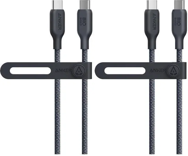 Main image of USB C Cable, 240W Bio-Braided Type C Fast Charge Cord for iPhone 17 Series, MacBook Pro 2020, iPad Pro,and More(USB 2.0, 3FT, Phantom Black) (Pack of 2)